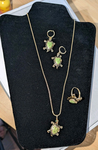 Turtle 14k gold laminated set - turtle,